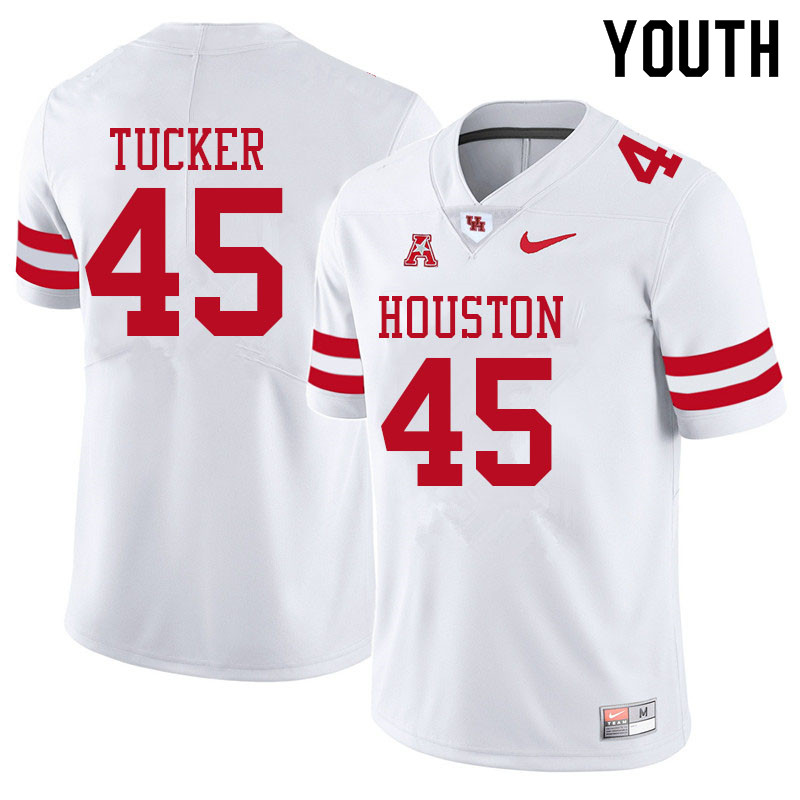 Youth #45 Nadame Tucker Houston Cougars College Football Jerseys Sale-White - Click Image to Close